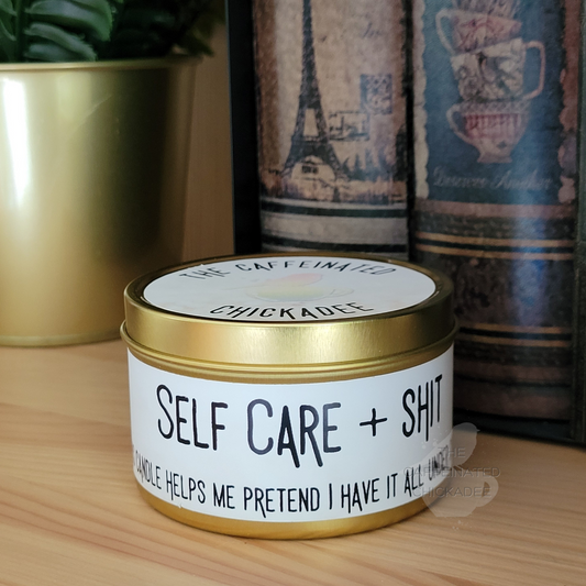 Self Care + Shit 8 oz Tin - Beeswax Candle