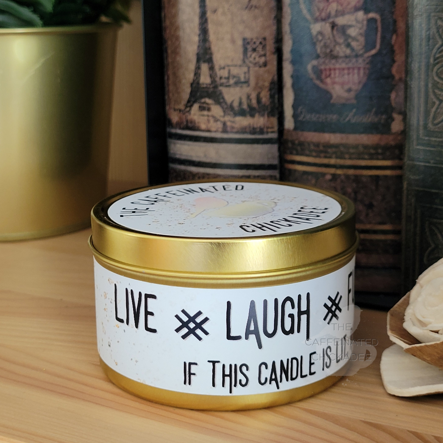 Live Laugh 8 oz Tin - Beeswax Candle