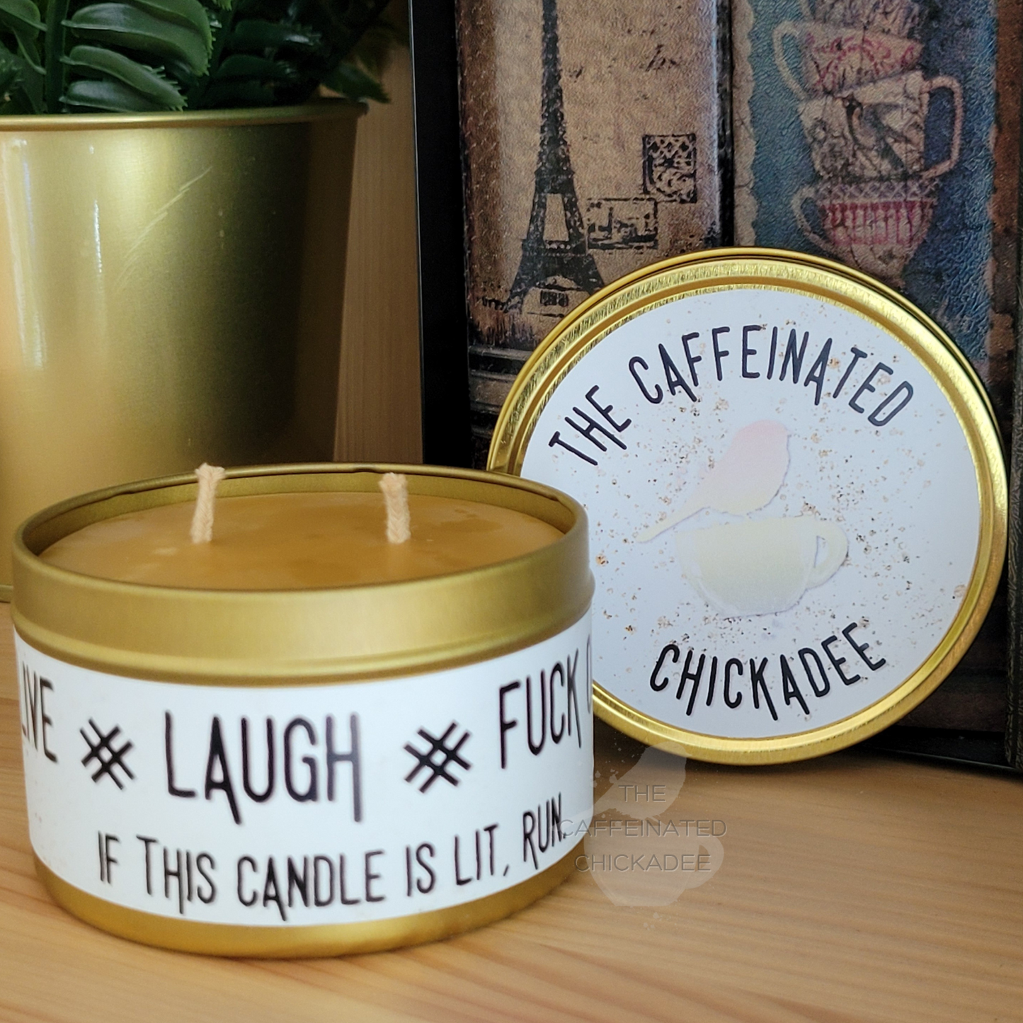 Live Laugh 8 oz Tin - Beeswax Candle