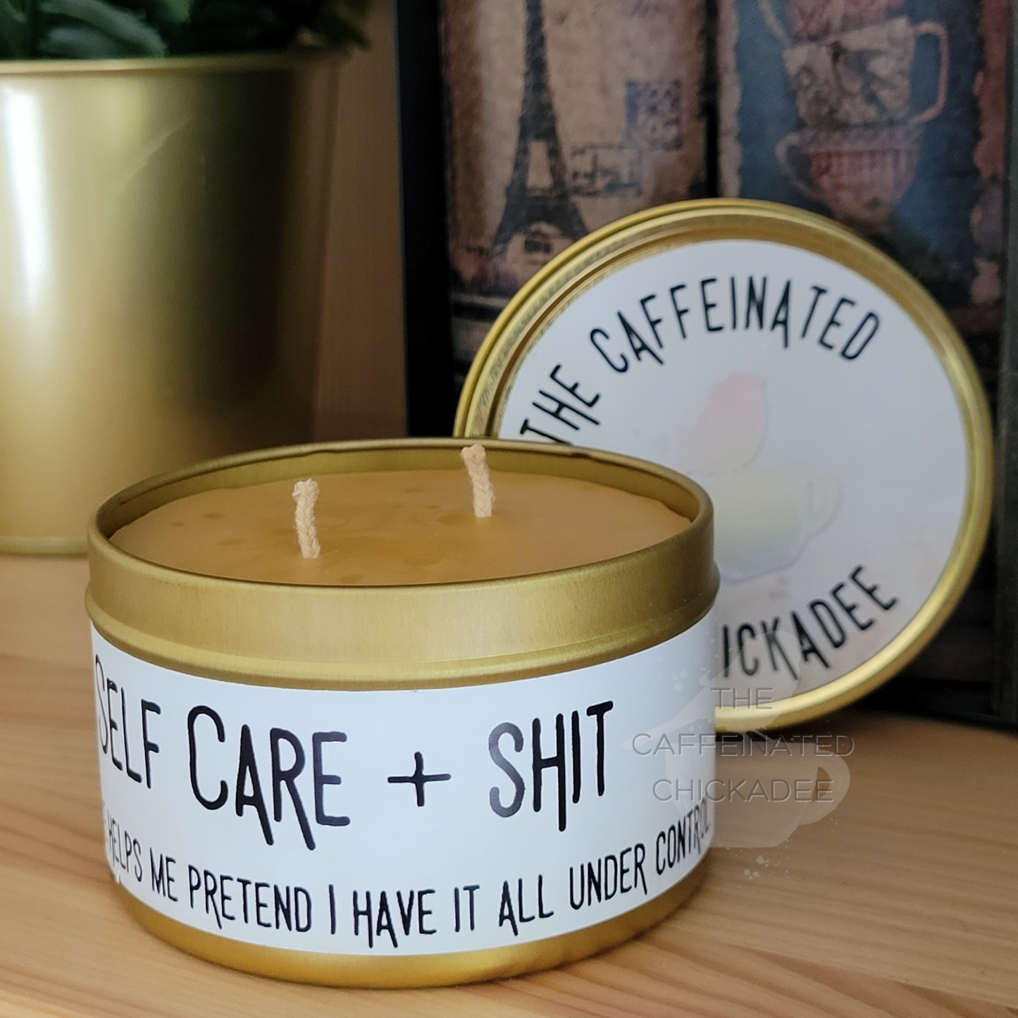 Self Care + Shit 8 oz Tin - Beeswax Candle