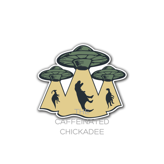 Dinosaur Abduction - Vinyl Sticker