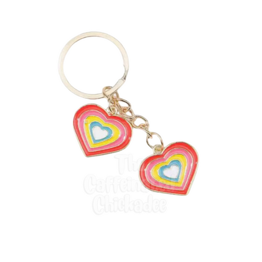 Rainbow Hearts - Keychain